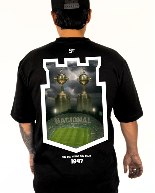Camiseta Oversize Atletico Nacional bicampeón Color Negro