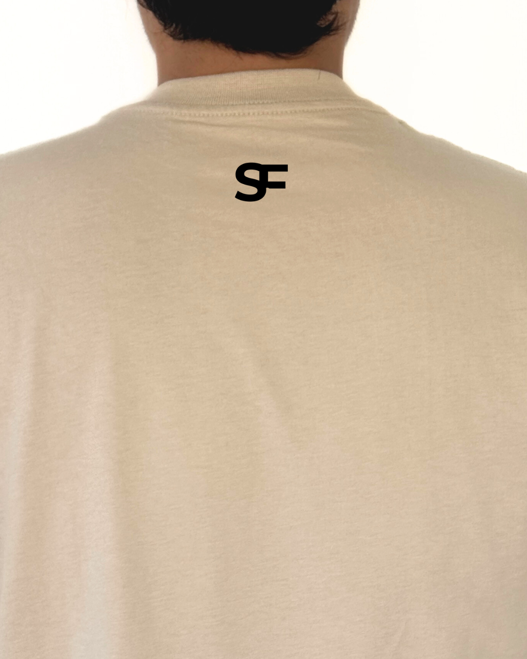 Camiseta Oversize Algodón 265G Arena-Negra