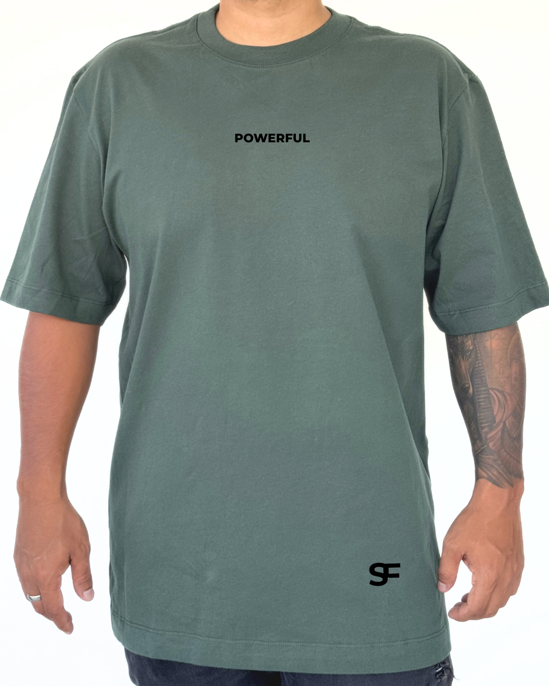 Camiseta Oversize Algodón 265G Verde-Negra