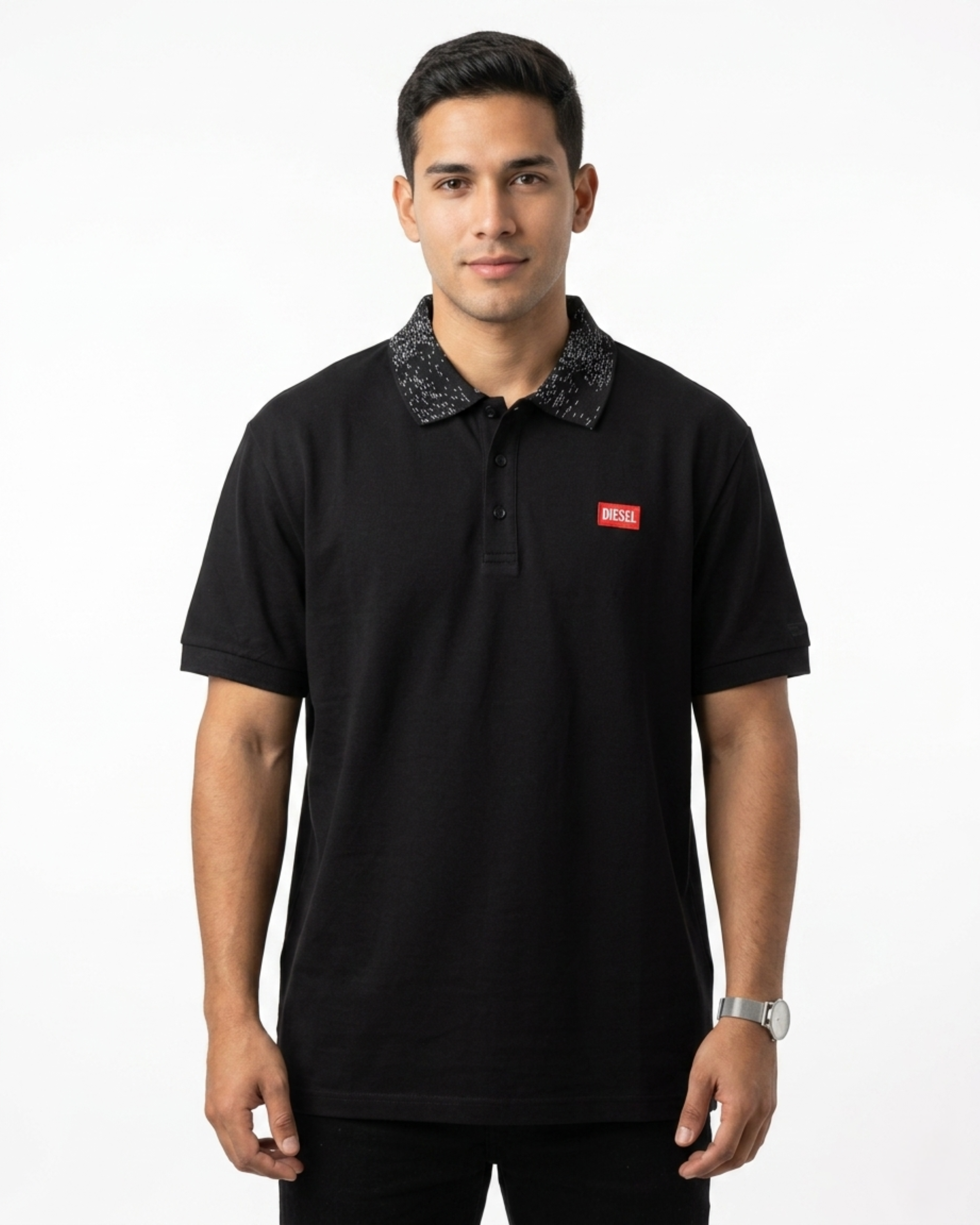 Camiseta tipo polo Negra Dsel