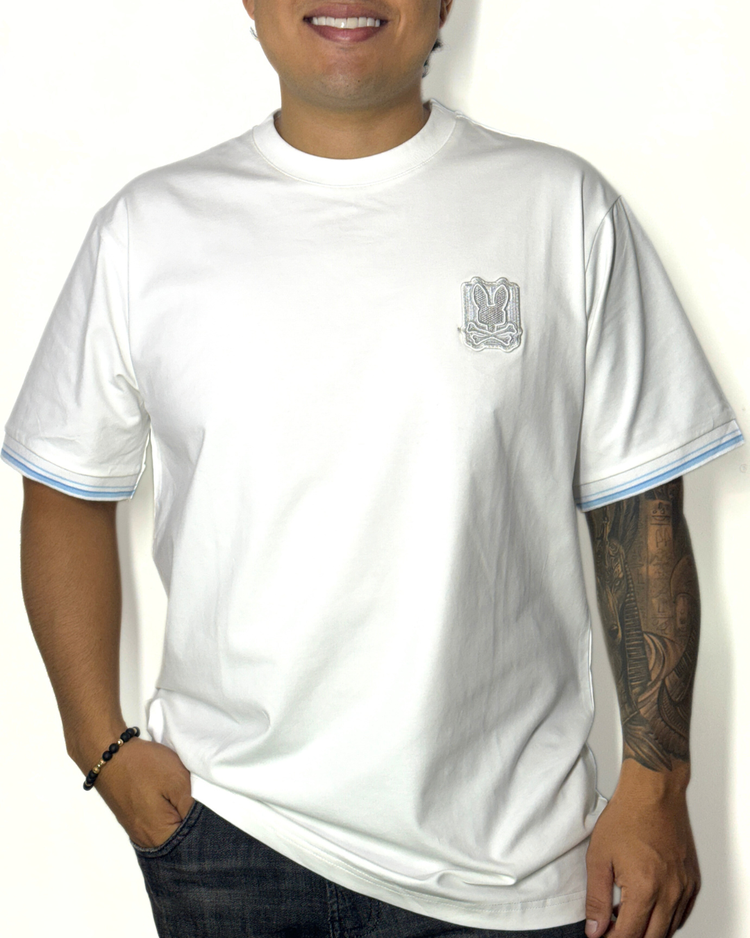 Camiseta básica psycho bunny blanco-azul