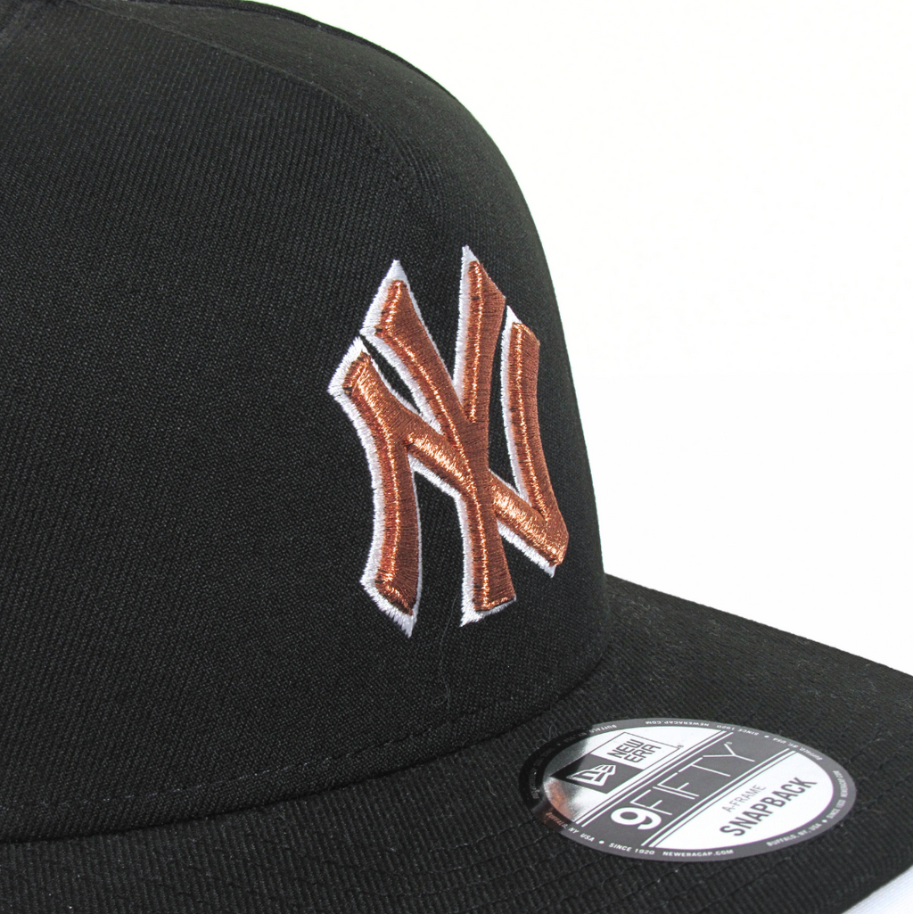 Gorra negra New Era New York palo de rosa