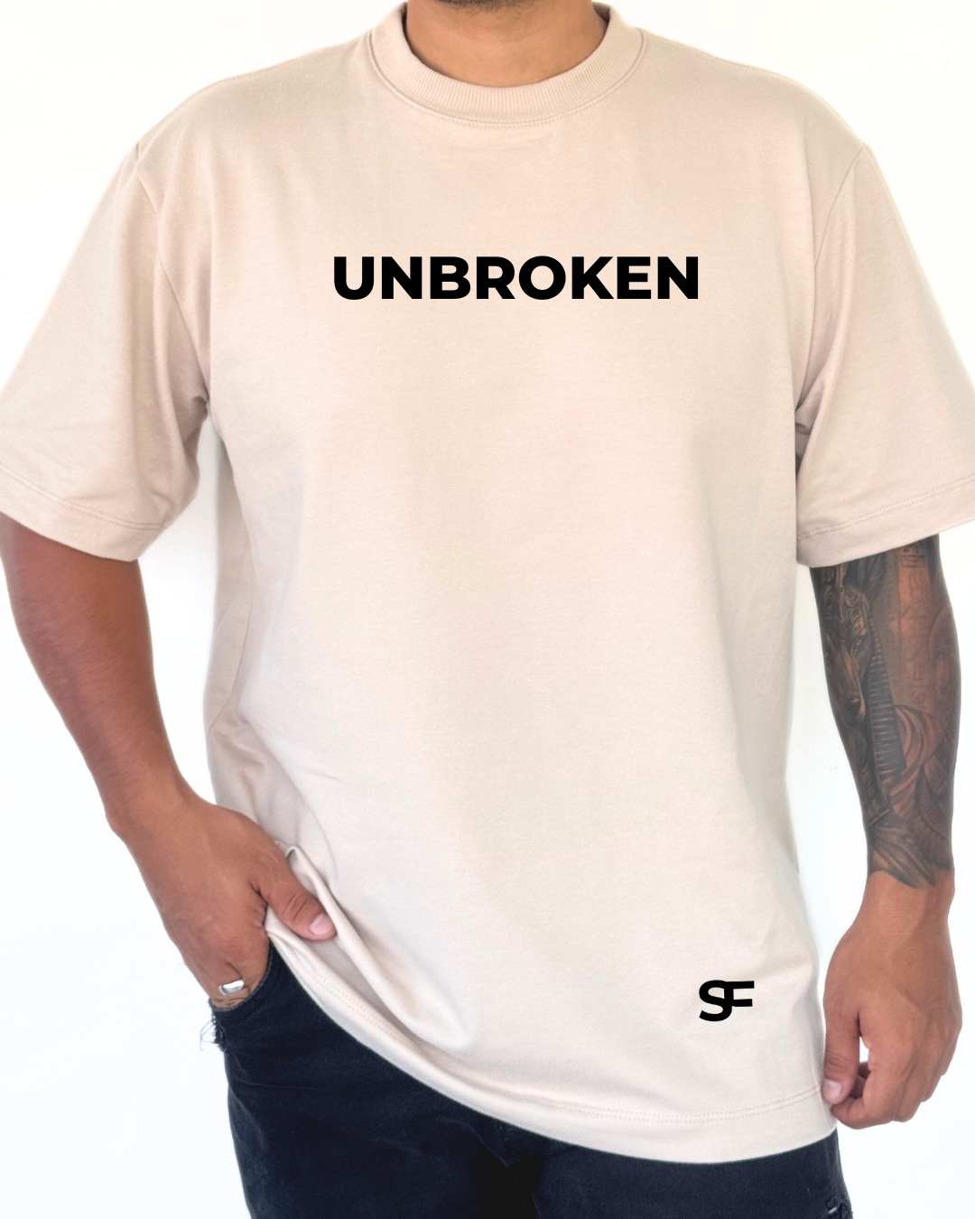 Camiseta Oversize Burda 240G Nude-Negro