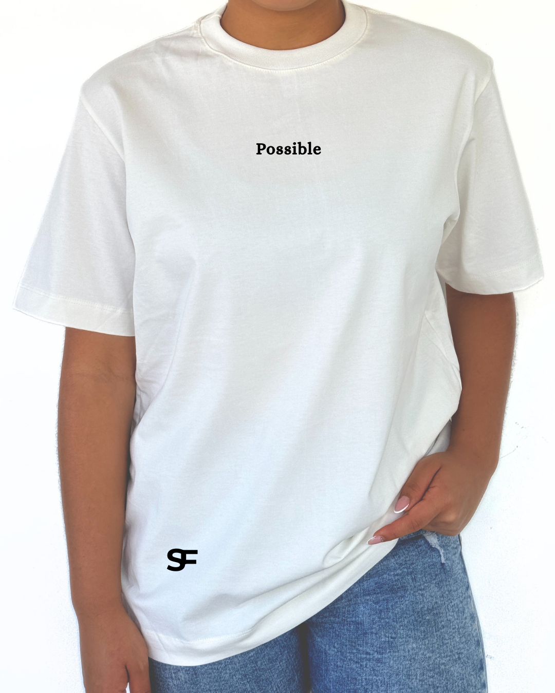 Camiseta De Mujer Oversize 265G Marfil