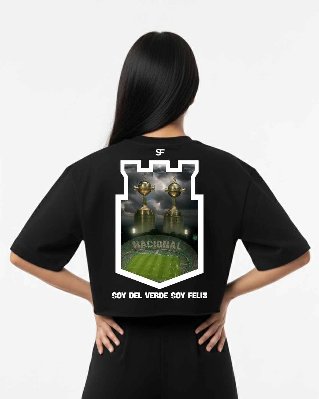 Blusa corta atlético nacional Negra