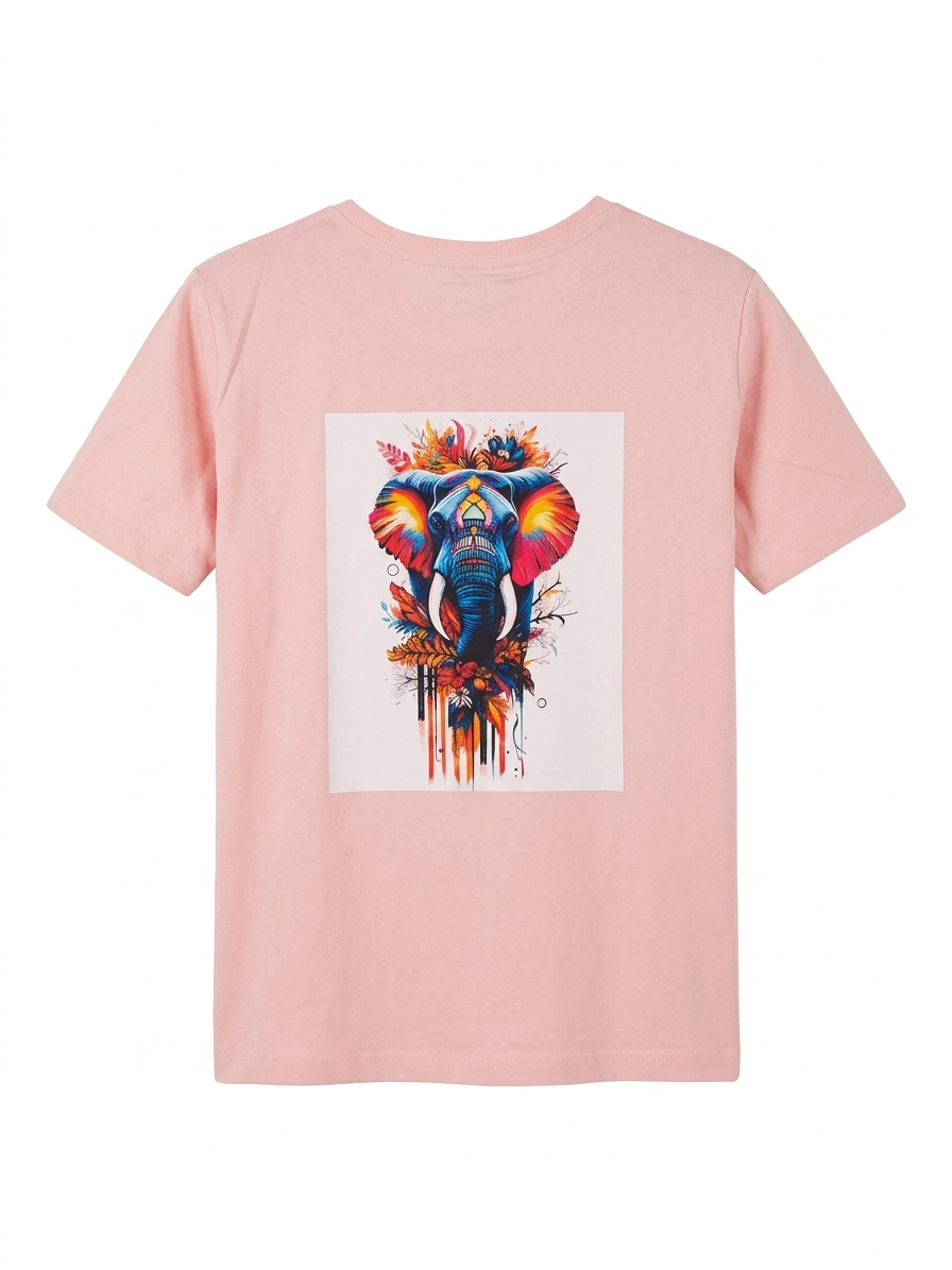 Camiseta de manga corta Elefante Rosa