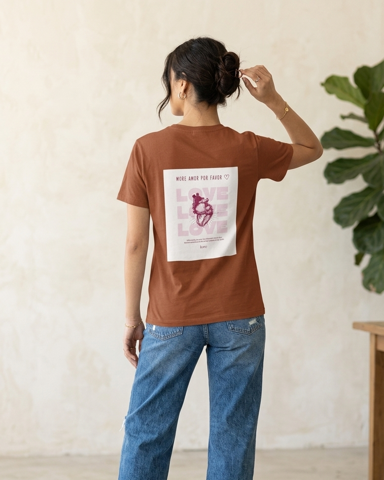 Camiseta de manga corta Café