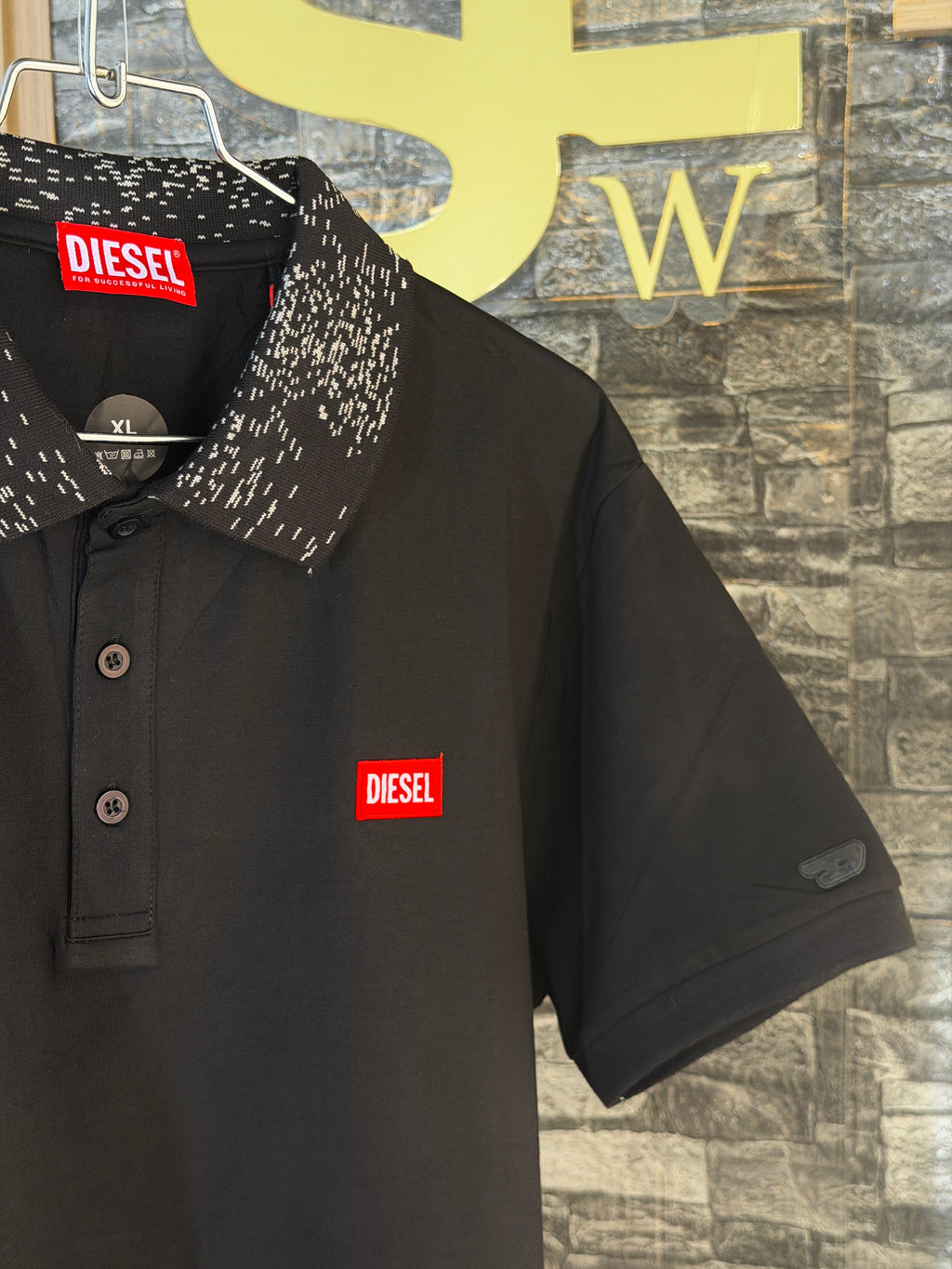 Camiseta tipo polo Negra Dsel
