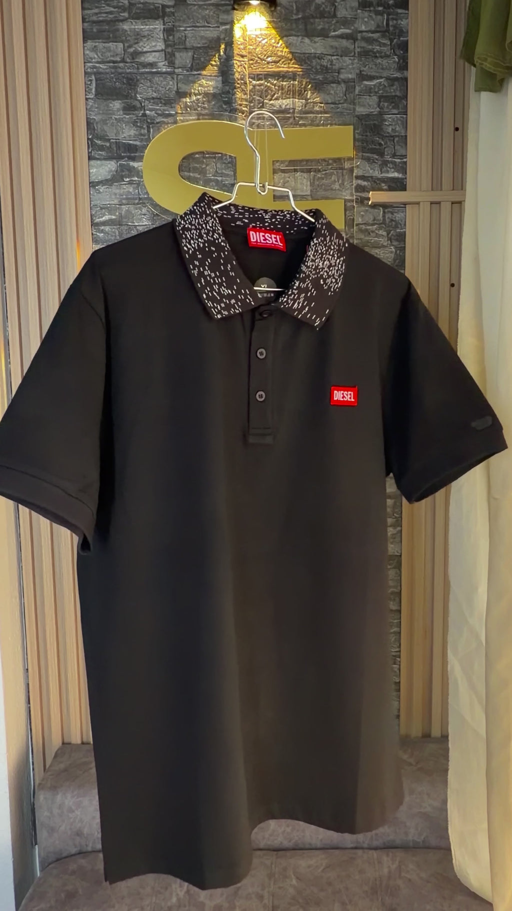 Camiseta tipo polo Negra Dsel